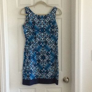 Just Taylor Blue Geometric print Dress